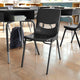 Black |#| Ergonomic Heavy-Duty Flex Comfort Classroom Stack Chair in Black