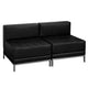 Black |#| 2 Piece Black LeatherSoft Modular Lounge Set with Taut Back and Seat