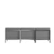 Gray |#| 3 Piece Gray LeatherSoft Modular Reception Lounge Set - Reception Bench