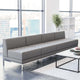 Gray |#| 4 Piece Gray LeatherSoft Modular Reception Lounge Set - Reception Bench