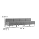Gray |#| 4 Piece Gray LeatherSoft Modular Reception Lounge Set - Reception Bench