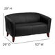 Black |#| Black LeatherSoft Loveseat w/Cherry Wood Feet - Reception or Home Office Seating