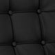 Black |#| Button Tufted Black LeatherSoft Chair with Integrated Stainless Steel Frame