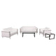 Melrose White |#| White LeatherSoft Double Stitch Detail Reception Set with Encasing Frame