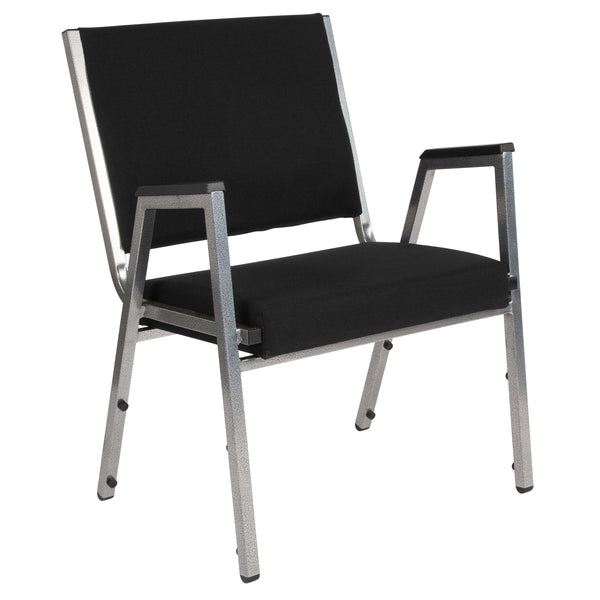 Black Fabric |#| 1000 lb. Rated Black Antimicrobial Fabric Bariatric Medical Reception Arm Chair