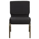 Black Dot Patterned Fabric/Gold Vein Frame |#| 21inchW Stacking Church Chair in Black Dot Patterned Fabric - Gold Vein Frame