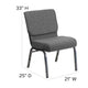 Gray Fabric/Silver Vein Frame |#| 21inchW Stacking Church Chair in Gray Fabric - Silver Vein Frame