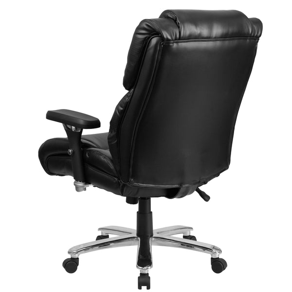 Black LeatherSoft |#| 24/7 Intensive Use Big & Tall 400 lb. Rated High Back Black LeatherSoft Chair