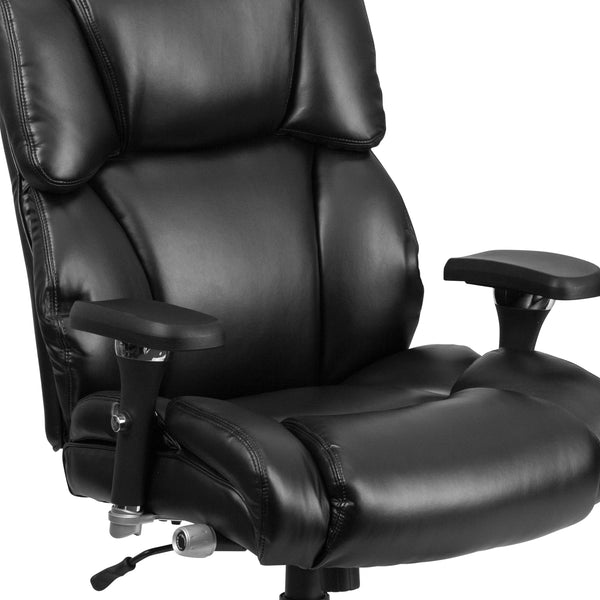 Black LeatherSoft |#| 24/7 Intensive Use Big & Tall 400 lb. Rated High Back Black LeatherSoft Chair