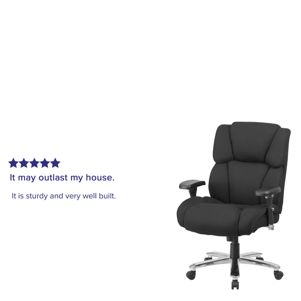 Black Fabric |#| 24/7 Intensive Use Big & Tall 400 lb. Rated High Back Black Fabric Chair