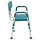 Teal |#| 300 Lb. Capacity Quick Release Back & Arm Teal Shower Chair