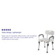 White |#| 300 Lb. Capacity Adjustable White Bath & Shower Chair with Depth Adjustable Back