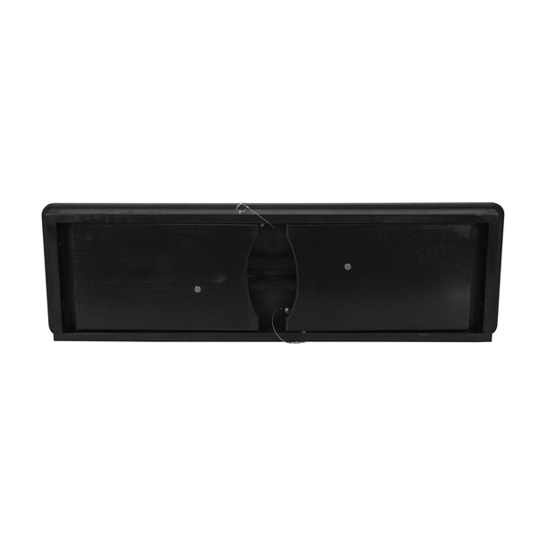 Black Wash |#| 40" x 12" Antique Solid Pine Farmhouse Folding Bench in Black Wash