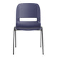 True Navy Plastic/Black Frame |#| 661 lb. Capacity Navy Ergonomic Stack Chair w/ Black Frame-16inch Seat Height