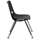 Black Plastic/Chrome Frame |#| 661 lb. Capacity Black Ergonomic Stack Chair with Chrome Frame-16inch Seat Height