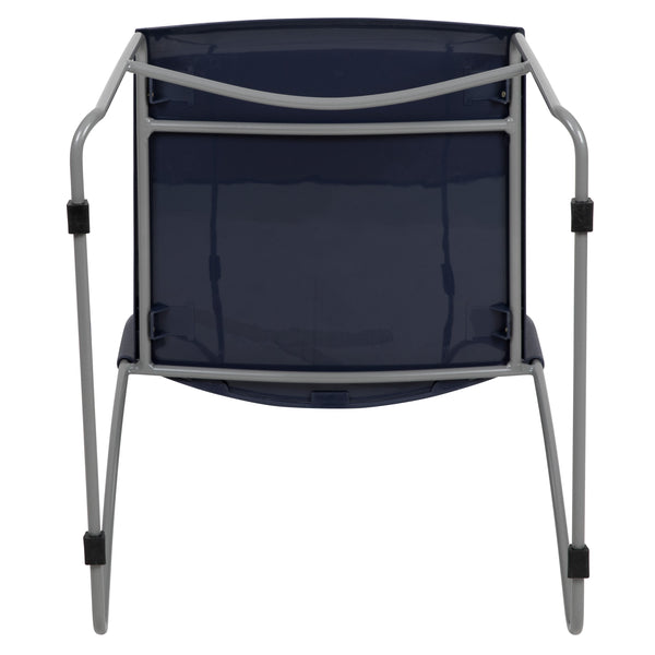 Navy |#| Home and Office Navy Sled Base Stack Chair with Air-Vent Back - Guest Chair