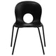 Black |#| 770 lb. Capacity Designer Black Plastic Stack Chair with Black Frame