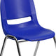 Navy Plastic/Chrome Frame |#| 880 lb. Capacity Navy Shell Stack Chair with Chrome Frame and 18inch Seat Height