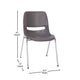 Gray Plastic/Chrome Frame |#| 880 lb. Capacity Gray Shell Stack Chair with Chrome Frame and 18inch Seat Height