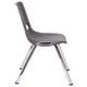 Gray Plastic/Chrome Frame |#| 880 lb. Capacity Gray Shell Stack Chair with Chrome Frame and 18inch Seat Height