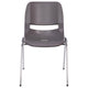 Gray Plastic/Chrome Frame |#| 880 lb. Capacity Gray Shell Stack Chair with Chrome Frame and 18inch Seat Height