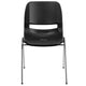 Black Plastic/Chrome Frame |#| 880 lb. Capacity Black Shell Stack Chair with Chrome Frame and 18inch Seat Height