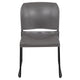 Gray |#| Home and Office Guest Chair Gray Full Back Contoured Sled Base Stack Chair