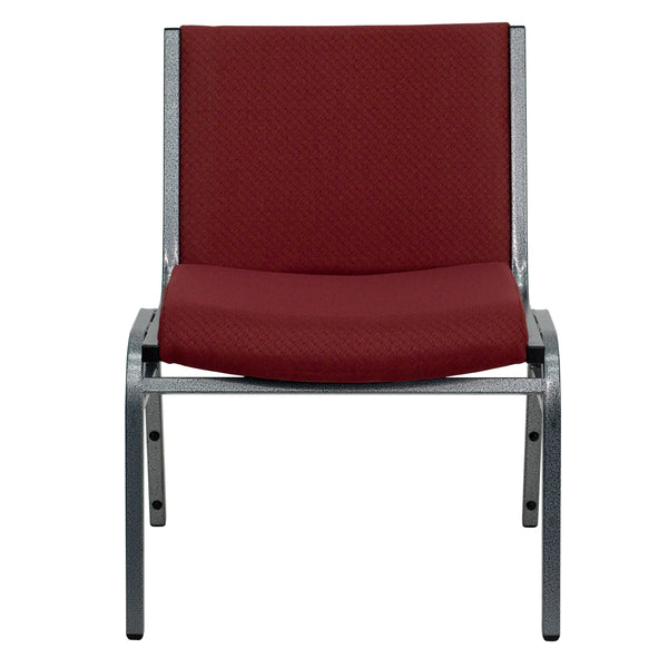 Burgundy |#| Big & Tall 1000 lb. Rated Burgundy Fabric Stack Chair - Reception Seating