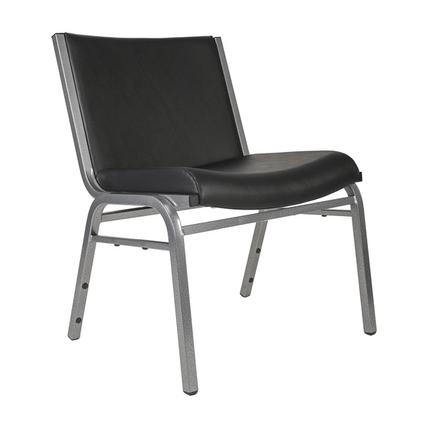 Black Vinyl |#| Big & Tall 1000 lb. Rated Black Vinyl Stack Chair - Reception Seating