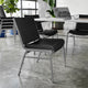 Black Vinyl |#| Big & Tall 1000 lb. Rated Black Vinyl Stack Chair - Reception Seating