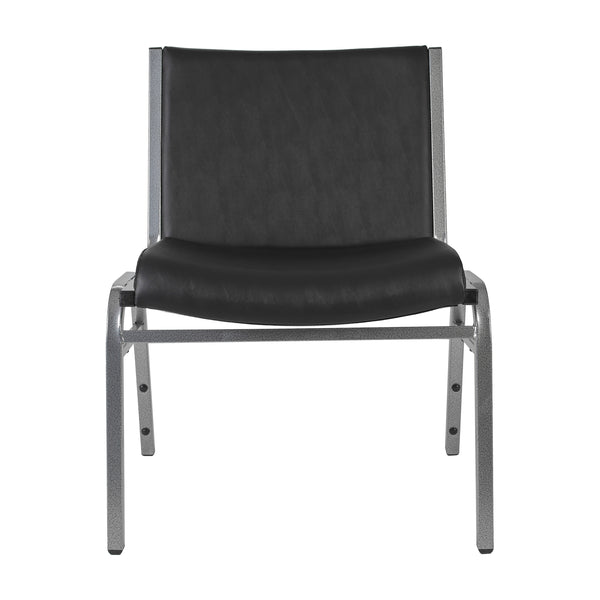 Black Vinyl |#| Big & Tall 1000 lb. Rated Black Vinyl Stack Chair - Reception Seating