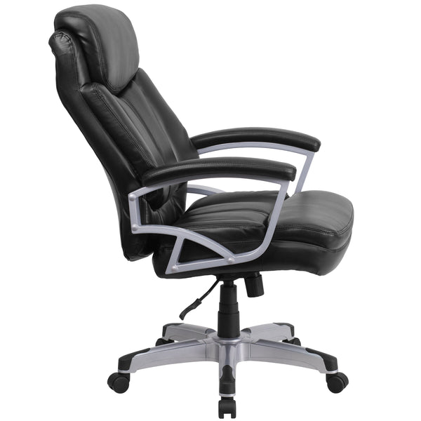 Black LeatherSoft |#| Big & Tall 500 lb. Rated Black LeatherSoft Executive Ergonomic Office Chair