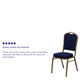 Navy Blue Patterned Fabric/Gold Frame |#| Crown Back Stacking Banquet Chair in Navy Blue Patterned Fabric - Gold Frame