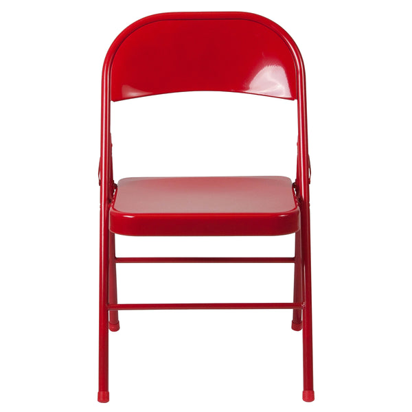 Red |#| Double Braced Red Metal Folding Chair - Event Chair - Portable Chair