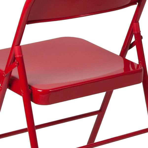 Red |#| Double Braced Red Metal Folding Chair - Event Chair - Portable Chair