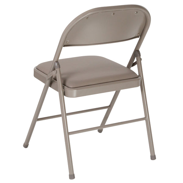 Gray |#| Double Braced Gray Vinyl Folding Chair - Commercial and Event Folding Chairs