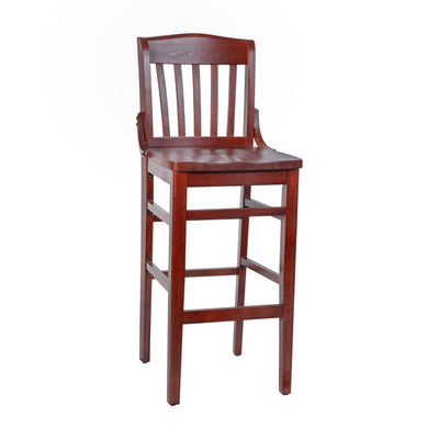 HERCULES Series Finished School House Back Wooden Restaurant Barstool - View 1