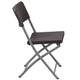 Brown Rattan Plastic Folding Chair with Gray Frame - Event Chair