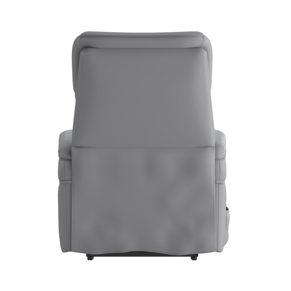Gray LeatherSoft |#| Gray LeatherSoft Remote Powered Lift Recliner for Elderly - Medical Furniture