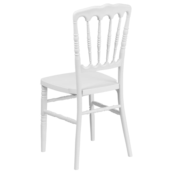 White |#| White Resin Stacking Napoleon Chair - Banquet and Event Furniture