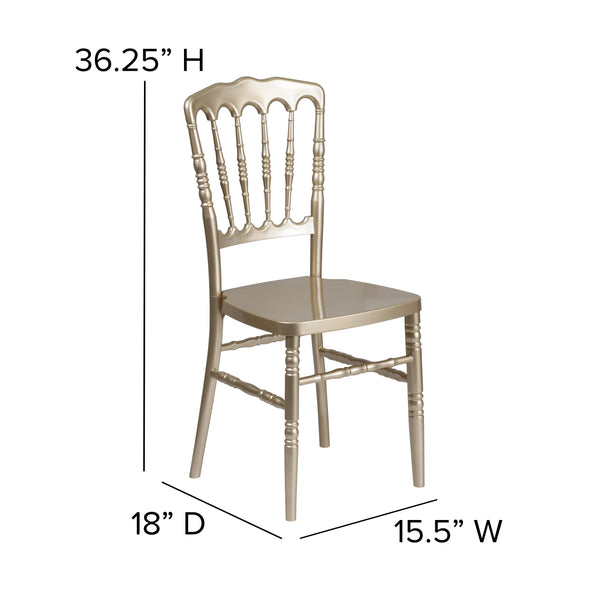 Gold |#| Gold Resin Stacking Napoleon Chair - Banquet and Event Furniture