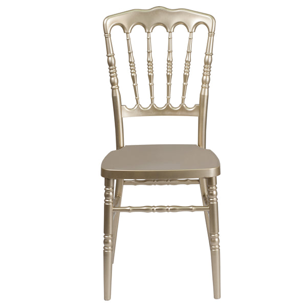 Gold |#| Gold Resin Stacking Napoleon Chair - Banquet and Event Furniture