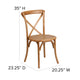 Oak |#| Stackable Oak Wood Cross Back Chair - Dining Room Seating