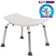 White |#| Tool-Free 300 Lb. Capacity, Adjustable White Bath & Shower Chair w/Non-slip Feet