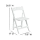 White |#| White Wood Folding Chair with Detachable Vinyl Padded Seat