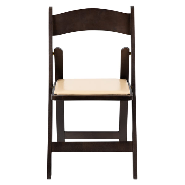 Chocolate |#| Chocolate Wood Folding Chair with Detachable Vinyl Padded Seat