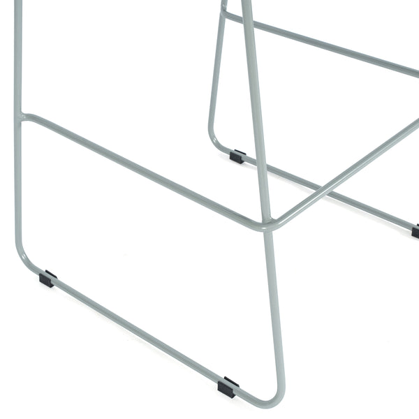 Navy Plastic/Gray Frame |#| Stackable Sled Base Barstool with Vented Back and Integrated Footrest in Navy