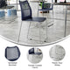 Navy Plastic/Gray Frame |#| Stackable Sled Base Counter Stool with Vented Back and Footrest in Navy
