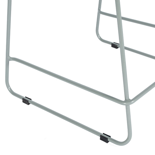 Navy Plastic/Gray Frame |#| Stackable Sled Base Counter Stool with Vented Back and Footrest in Navy