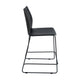 Black Plastic/Black Frame |#| Stackable Sled Base Counter Stool with Vented Back and Footrest in Black